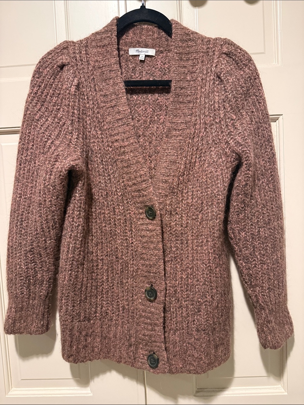 Madewell Cozy Chunky Knit Button-Front Cardigan - size xs